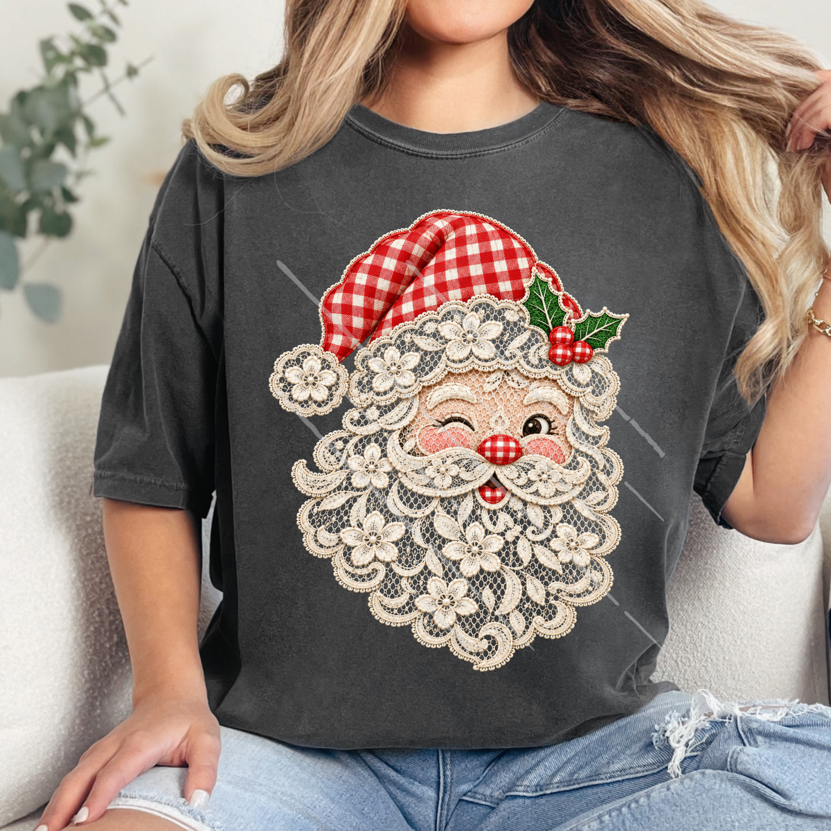 FAUX LACE SANTA - DTF TRANSFER