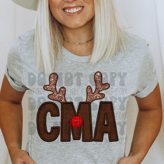 CMA RED NOSE - FAUX SEQUIN - DTF TRANSFER