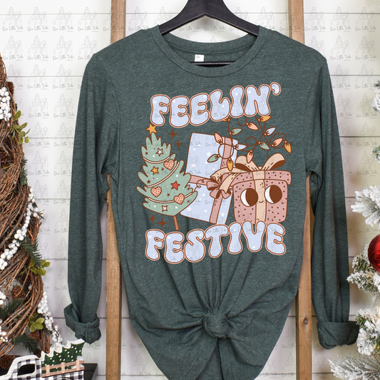FEELIN' FESTIVE RETRO - DTF TRANSFER