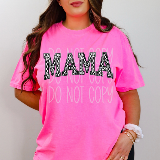 MAMA CHECKERED FAUX RHINESTONES - DTF TRANSFER