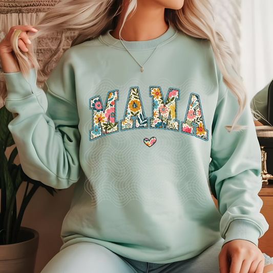 MAMA FLORAL VARSITY - DTF TRANSFER