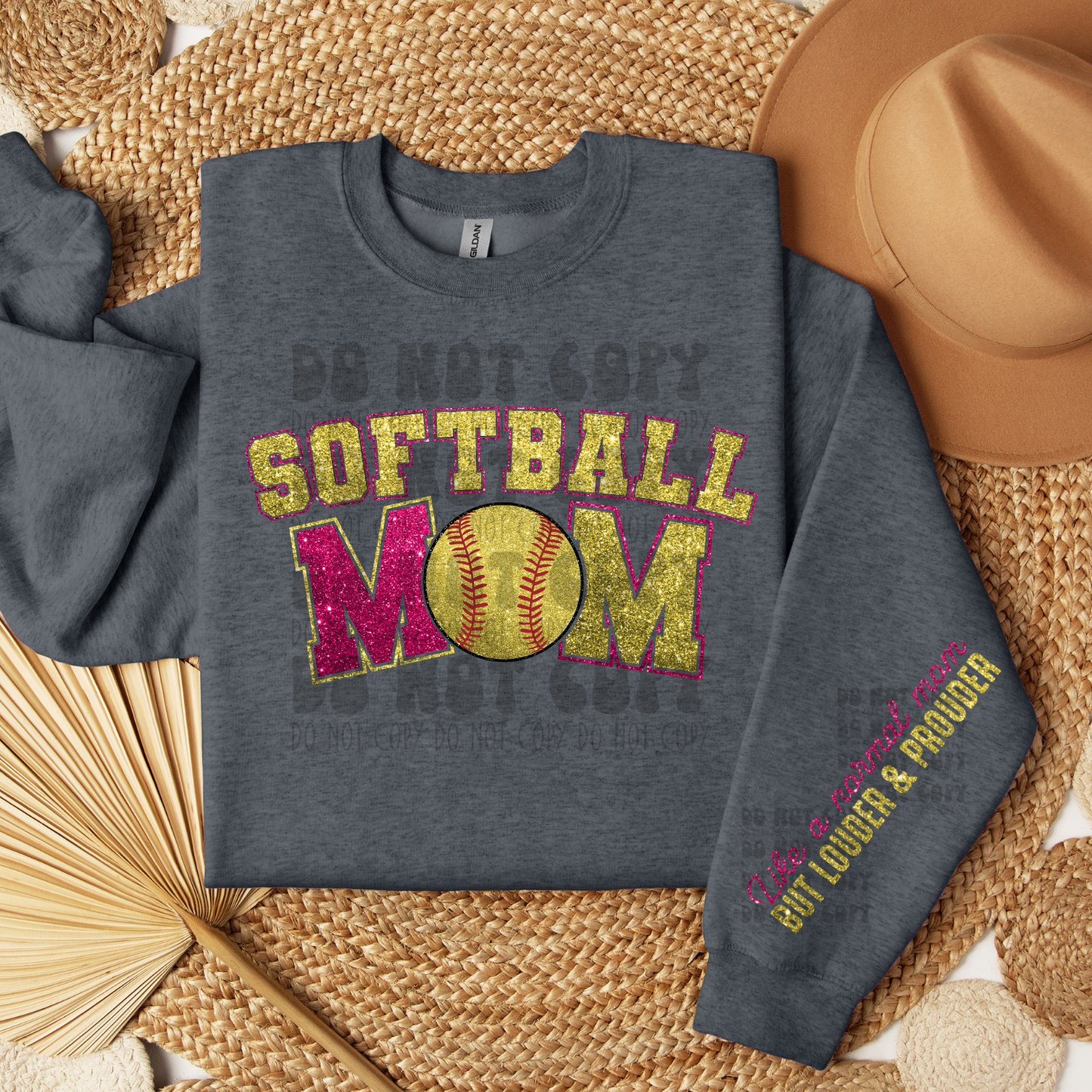 SOFTBALL MOM W/SLEEVE - DTF TRANSFER