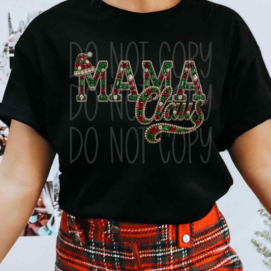 MRS CLAUS FAUX BEADED - DTF TRANSFER