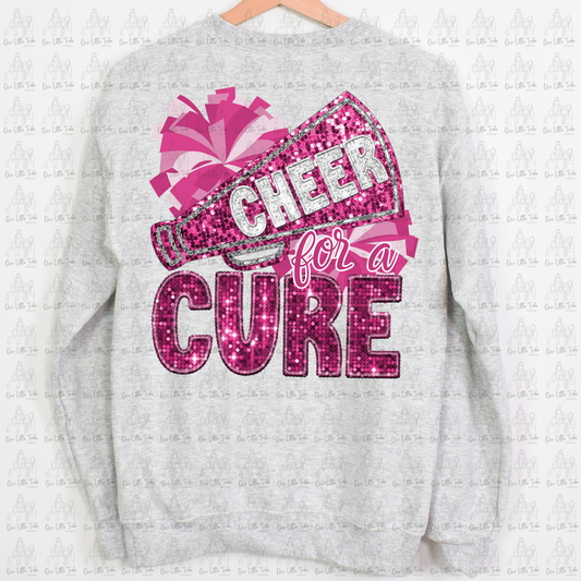 CHEER FOR A CURE - FAUX SEQUIN - DTF TRANSFER