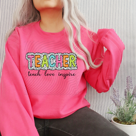 TEACHER DALMATION POLKA DOT, NO DISTRESS - DTF TRANSFER