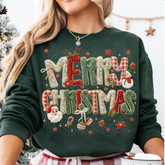 FAUX YARN MERRY CHRISTMAS - DTF TRANSFER