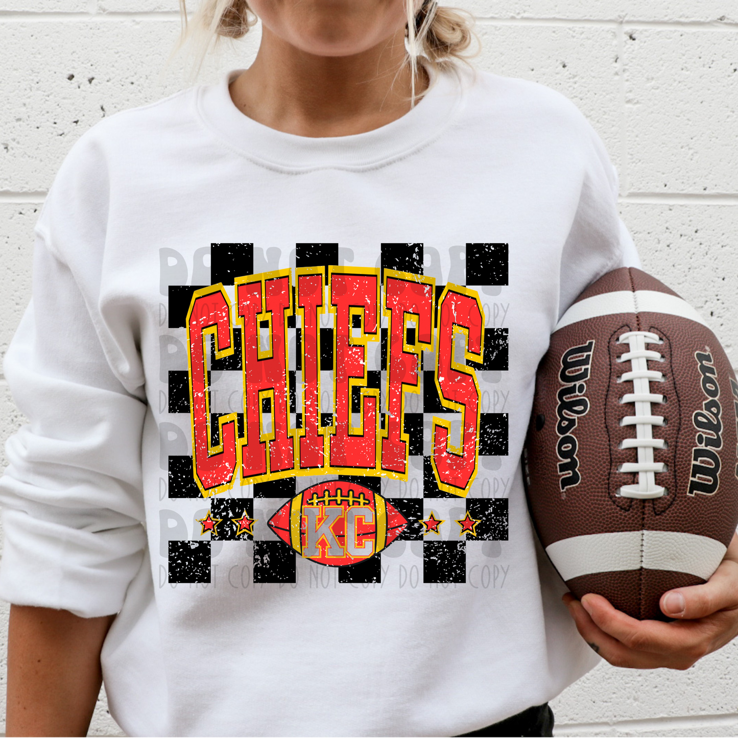 CHIEFS RETRO BACKGROUND DISTRESSED - DTF TRANSFER