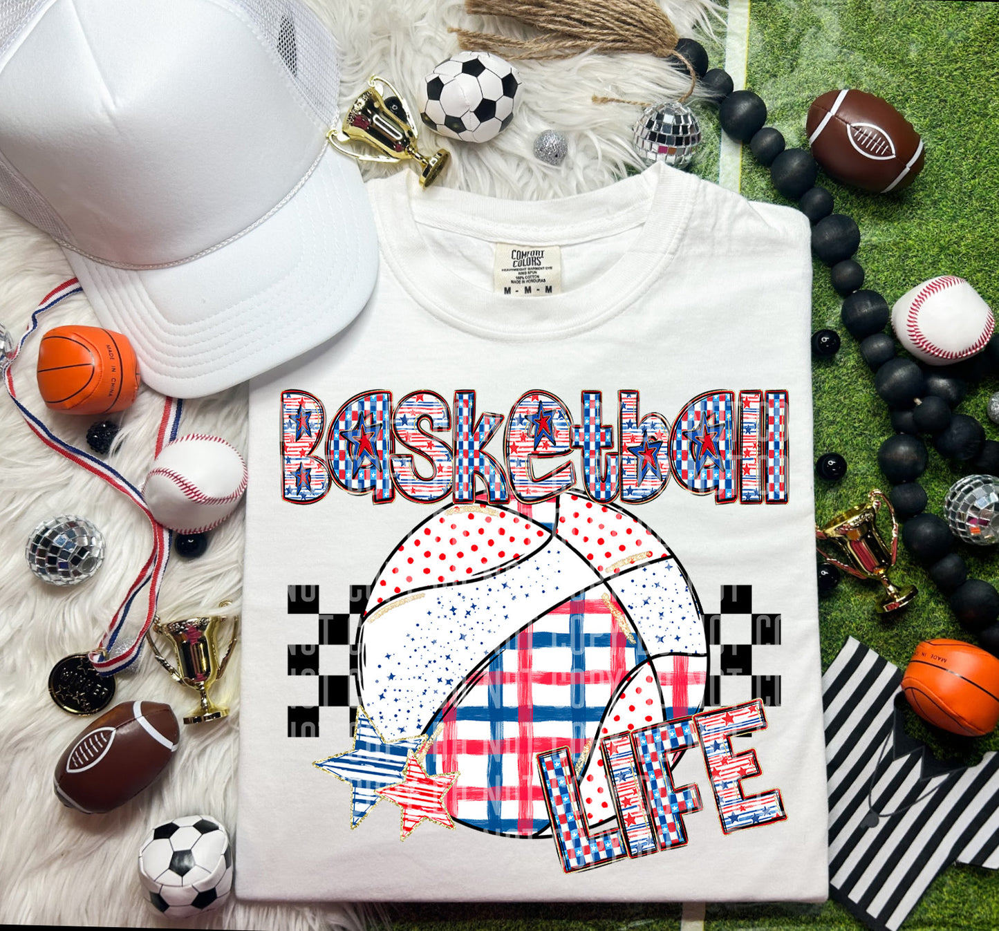 BASKETBALL LIFE PLAID - DTF TRANSFER