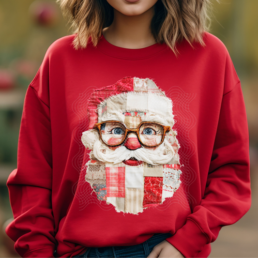 SANTA FAUX PATCHWORK - DTF TRANSFER