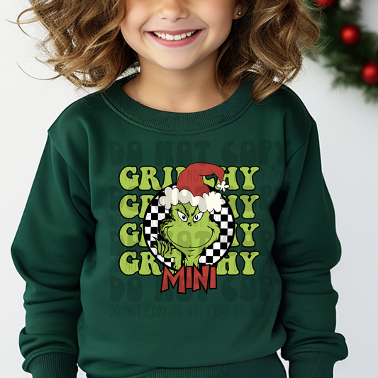 GRINCHY STACKED GREEN GUY MINI - GREEN - DTF TRANSFER