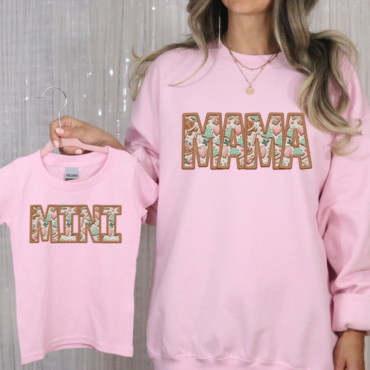 MINI GINGERBREAD FAUX EMBROIDERY - DTF TRANSFER