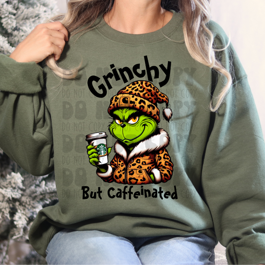 LEOPARD GRINCHY BUT CAFFEINATED - DTF TRANSFER