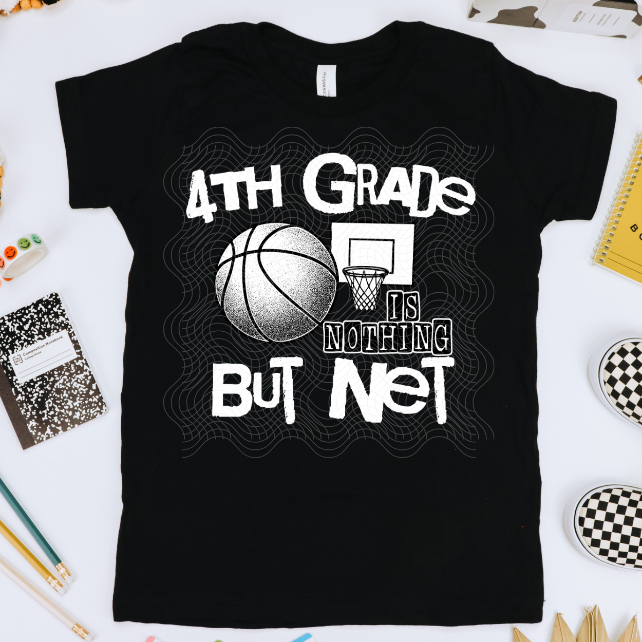 NOTHING BUT NET WHT, FOURTH GRADE - DTF TRANSFER