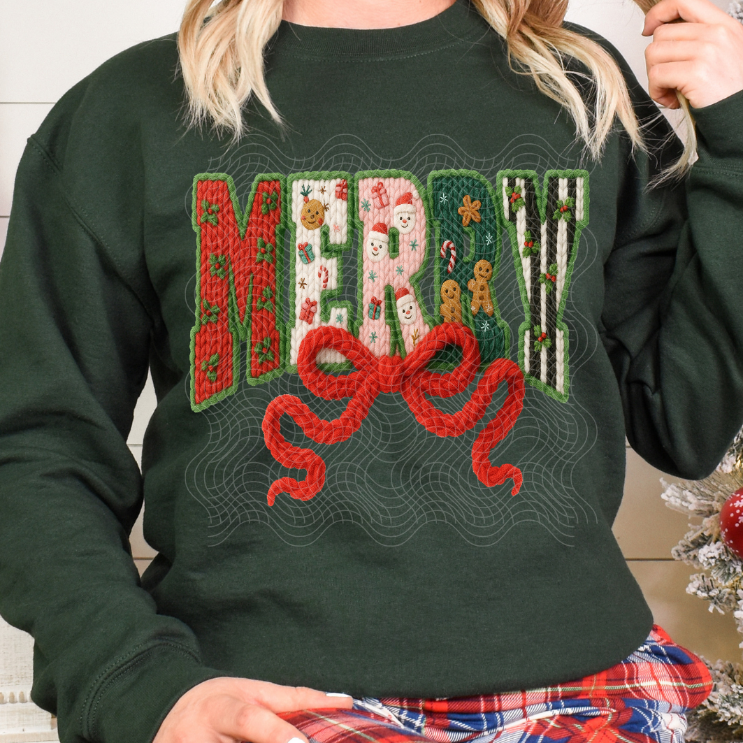 FAUX YARN MERRY - DTF TRANSFER