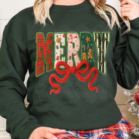 FAUX YARN MERRY - DTF TRANSFER