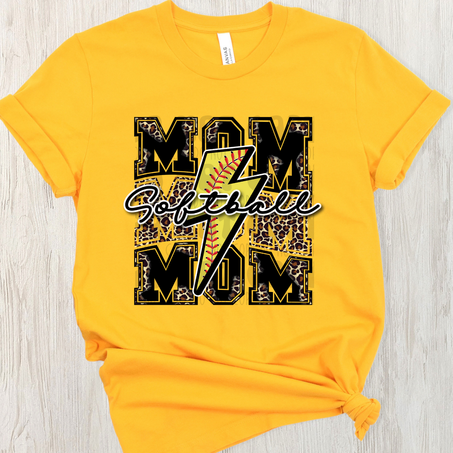 SOFTBALL MOM BLACK/LEOPARD - DTF TRANSFER
