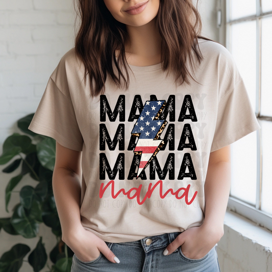 MAMA STACKED FLAG BOLT - DTF TRANSFER