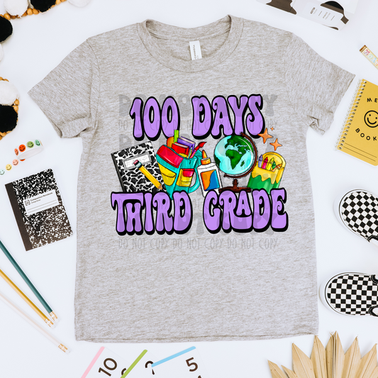 100 DAYS OF 3RD GRADE PURPLE - DTF TRANSFER