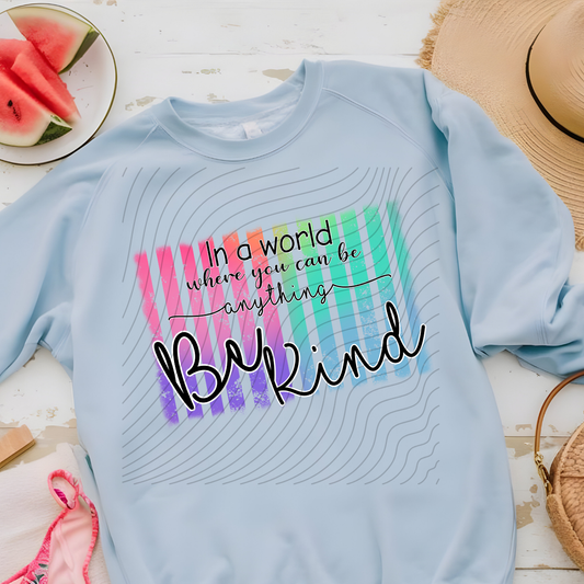 BE KIND COLOR STRIPES - DTF TRANSFER