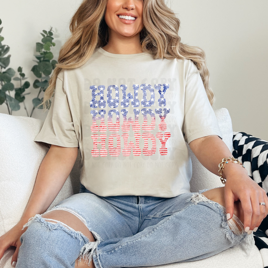 HOWDY FLAG PRINT - DTF TRANSFER
