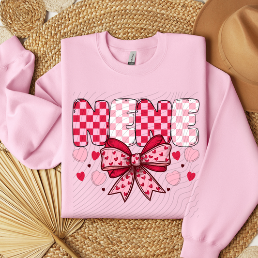 NENE PINK RED CHECK - DTF TRANSFER
