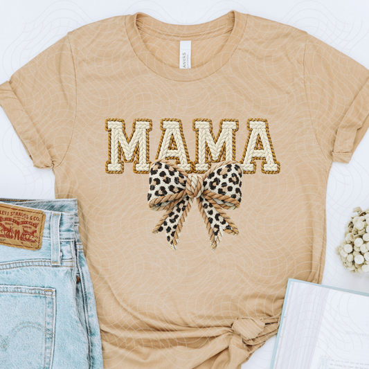MAMA LEOPARD BOW - DTF TRANSFER