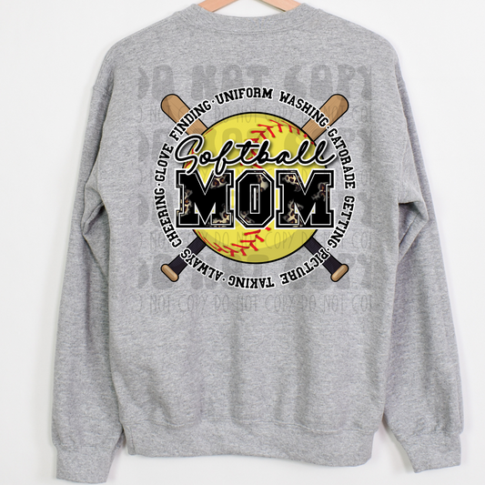 SOFTBALL MOM ROUND - DTF TRANSFER
