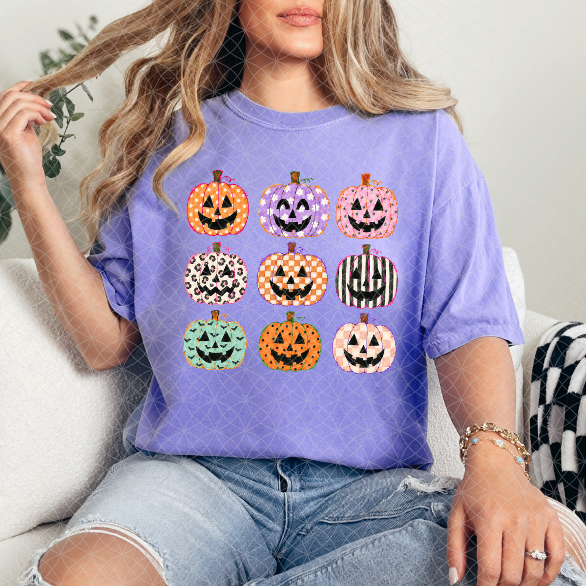 PATTERENED PUMPKIN COLLAGE - DTF TRANSFER