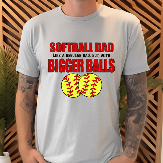 SOFTBALL DAD BLK TEXT - DTF TRANSFER