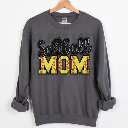 SOFTBALL MOM BLACK - DTF TRANSFER