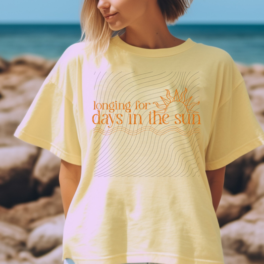 LONGING FOR DAYS IN THE SUN ORANGE DISTRESSED - DTF TRANSFER
