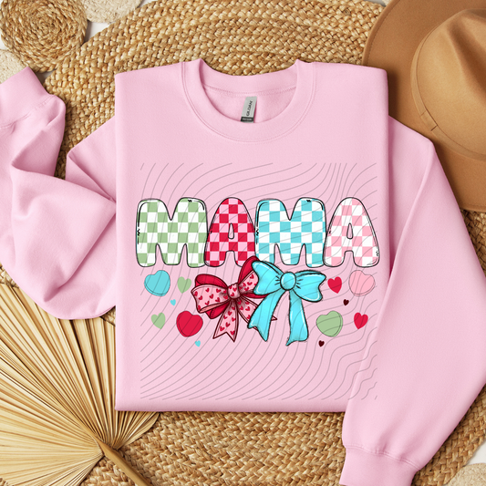 MAMA PINK RED BLUE GREEN CHECK - DTF TRANSFER