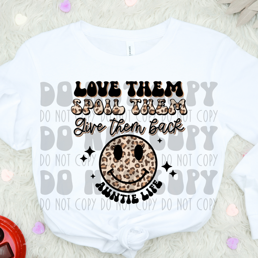 LOVE THEM, SPOIL THEM AUNTIE LIFE - LEOPARD - DTF TRANSFER