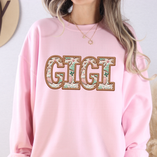 GIGI GINGERBREAD FAUX EMBROIDERY - DTF TRANSFER