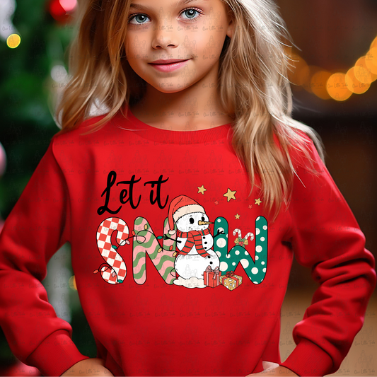 LET IT SNOW SNOWMAN - DTF TRANSFER