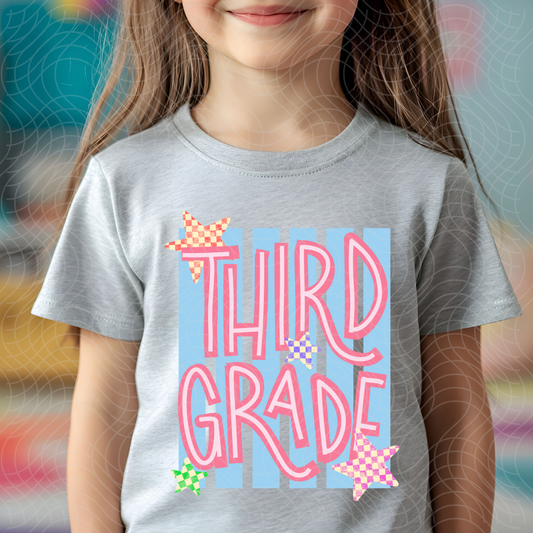 THIRD GRADE STAR STRIPE - DTF TRANSFER