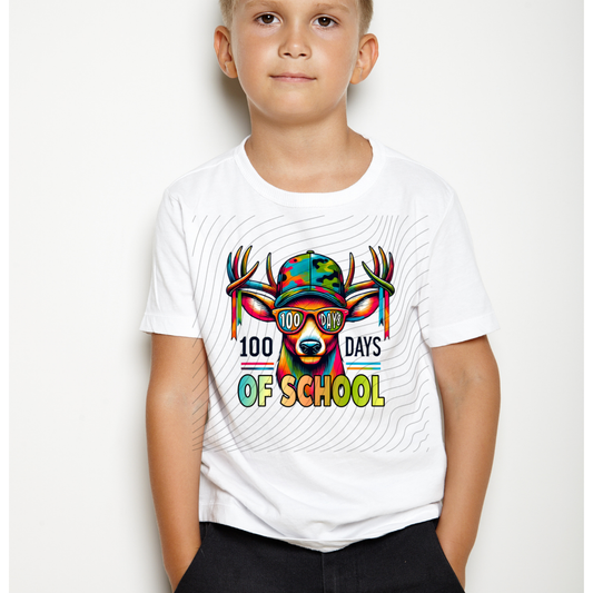100 DAYS OF SCHOOL COLORED DEER - DTF TRANSFER