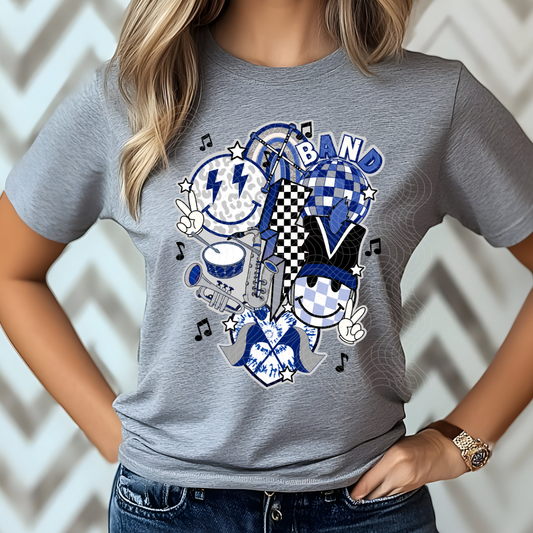 BAND BLUE AND GREY - DTF TRANSFER