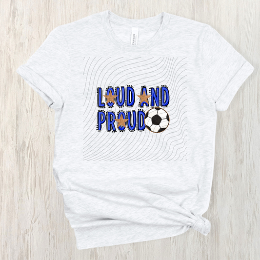 SOCCER LOUD AND PROUD, BLUE - DTF TRANSFER