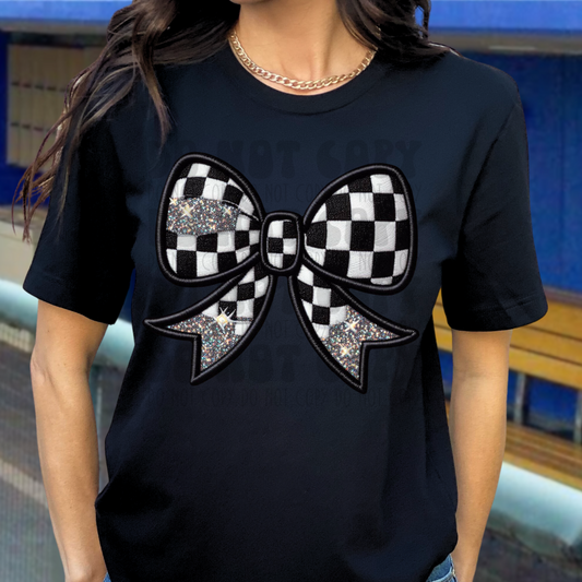RACE RIBBON FAUX EMBROIDERY - DTF TRANSFER
