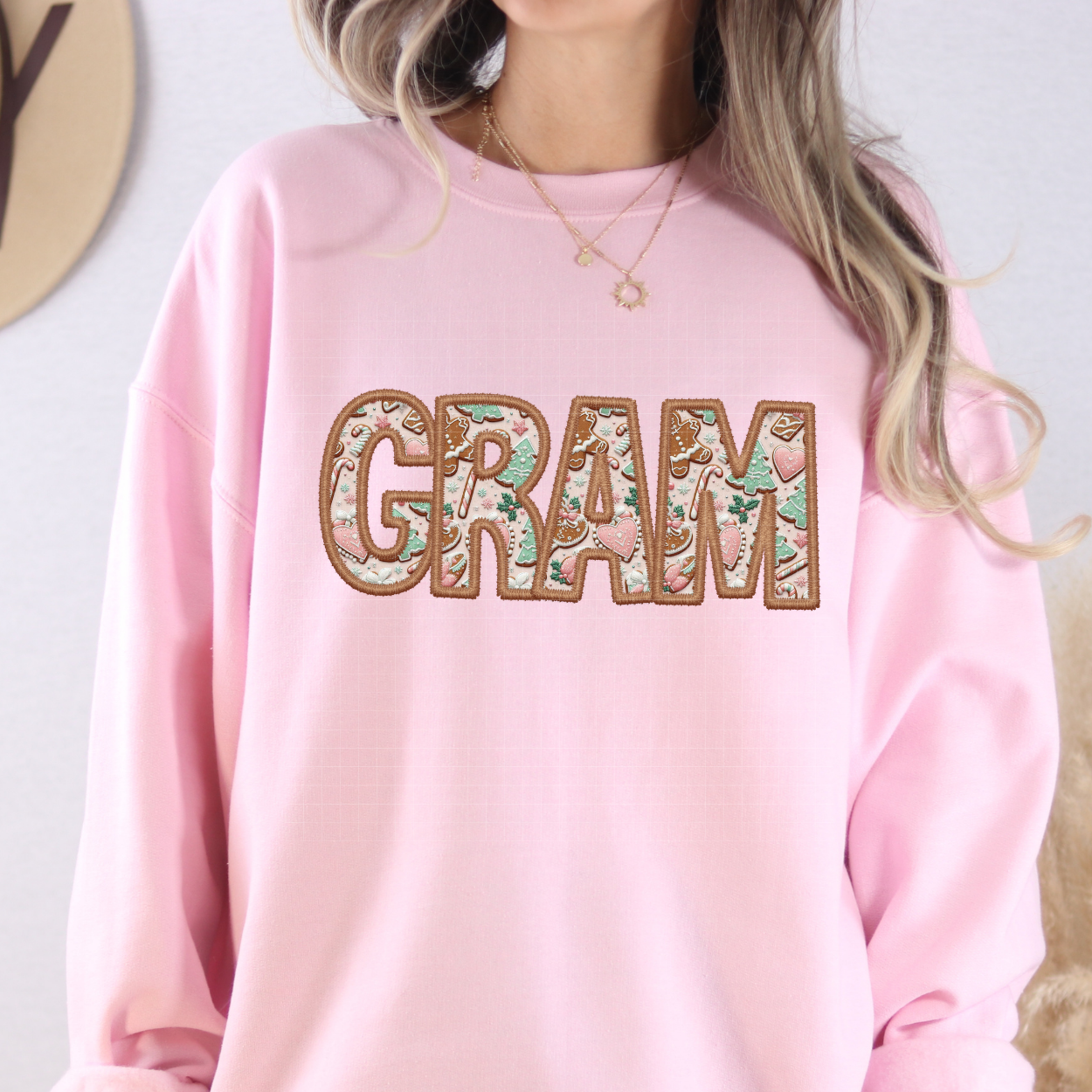 GRAM GINGERBREAD FAUX EMBROIDERY - DTF TRANSFER