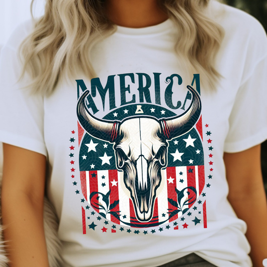 AMERICA SKULL - DTF TRANSFER