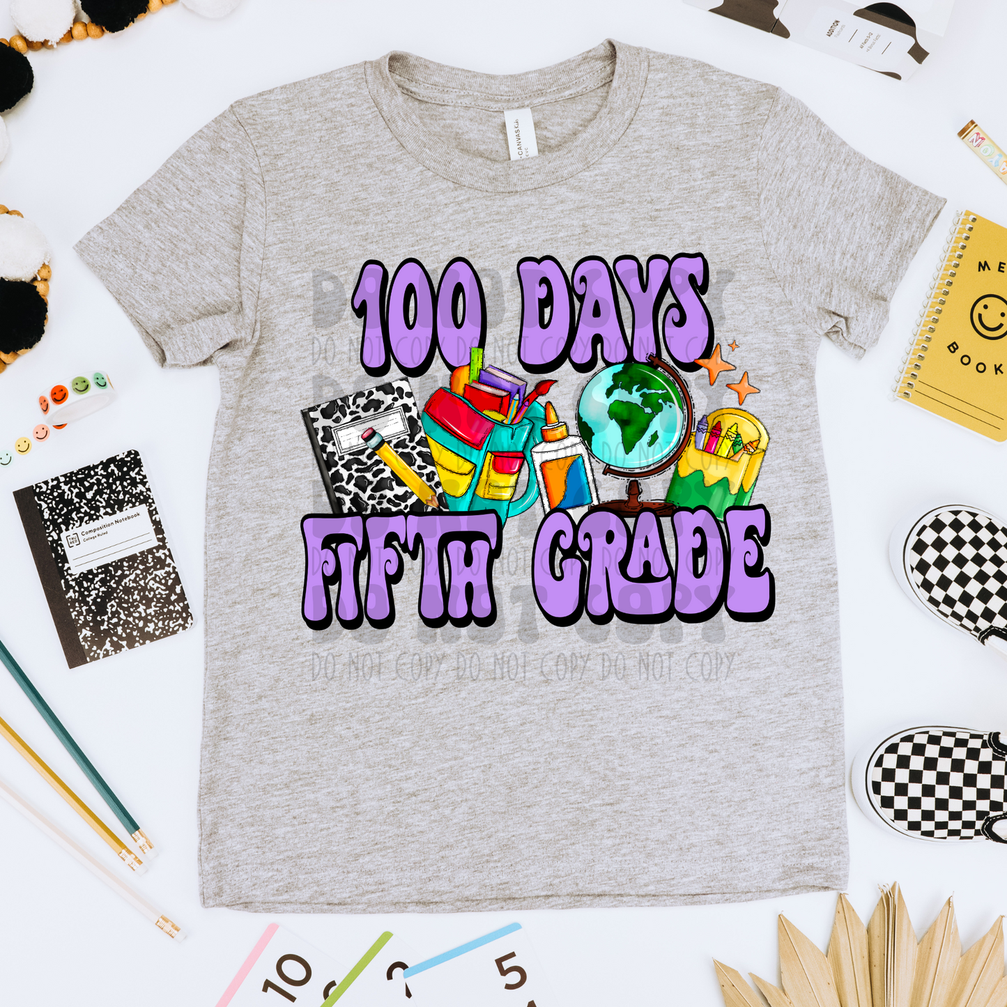 100 DAYS OF 5TH GRADE PURPLE - DTF TRANSFER
