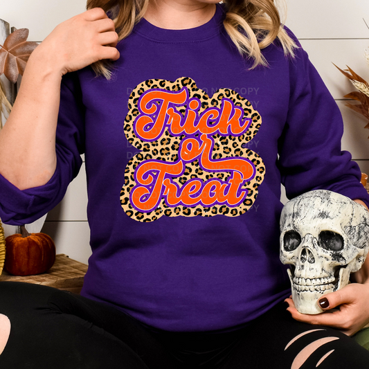 TRICK OR TREAT LEOPARD NO DISTRESS - DTF TRANSFER