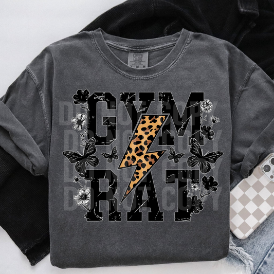 GYM RAT LEOPARD BOLT - DTF TRANSFER