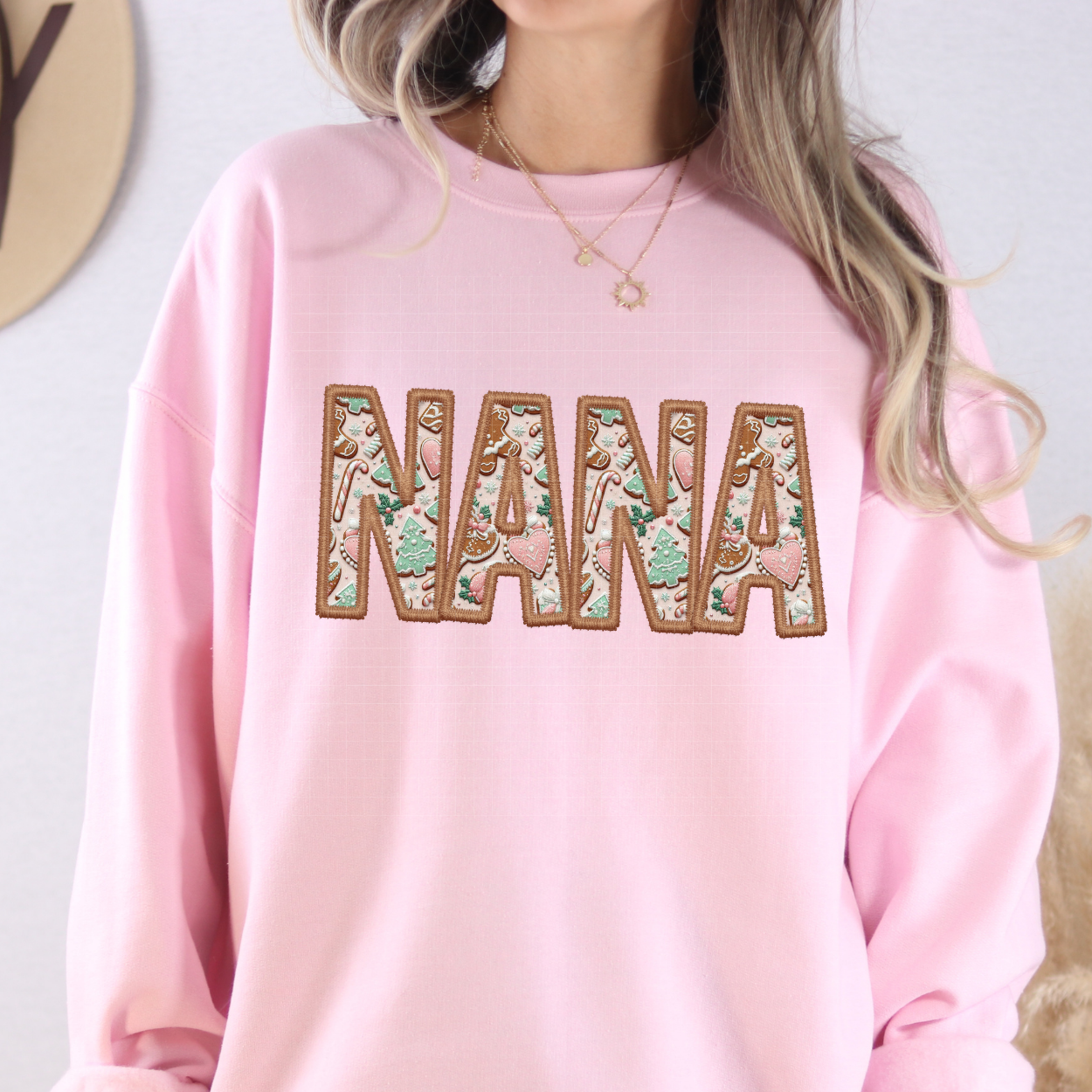 NANA GINGERBREAD FAUX EMBROIDERY - DTF TRANSFER