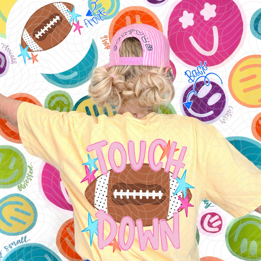 TOUCH DOWN BACK W/ POCKET FOOTBALL - DTF TRANSFER