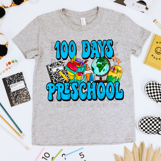 100 DAYS OF PRESCHOOL BLUE - DTF TRANSFER