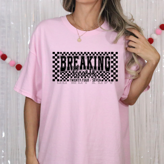 BREAKING HEARTS 24/7, BLK - DTF TRANSFER