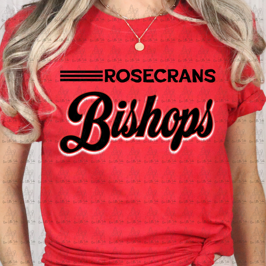 BISHOPS STRIPE ALL BLACK - DTF TRANSFER